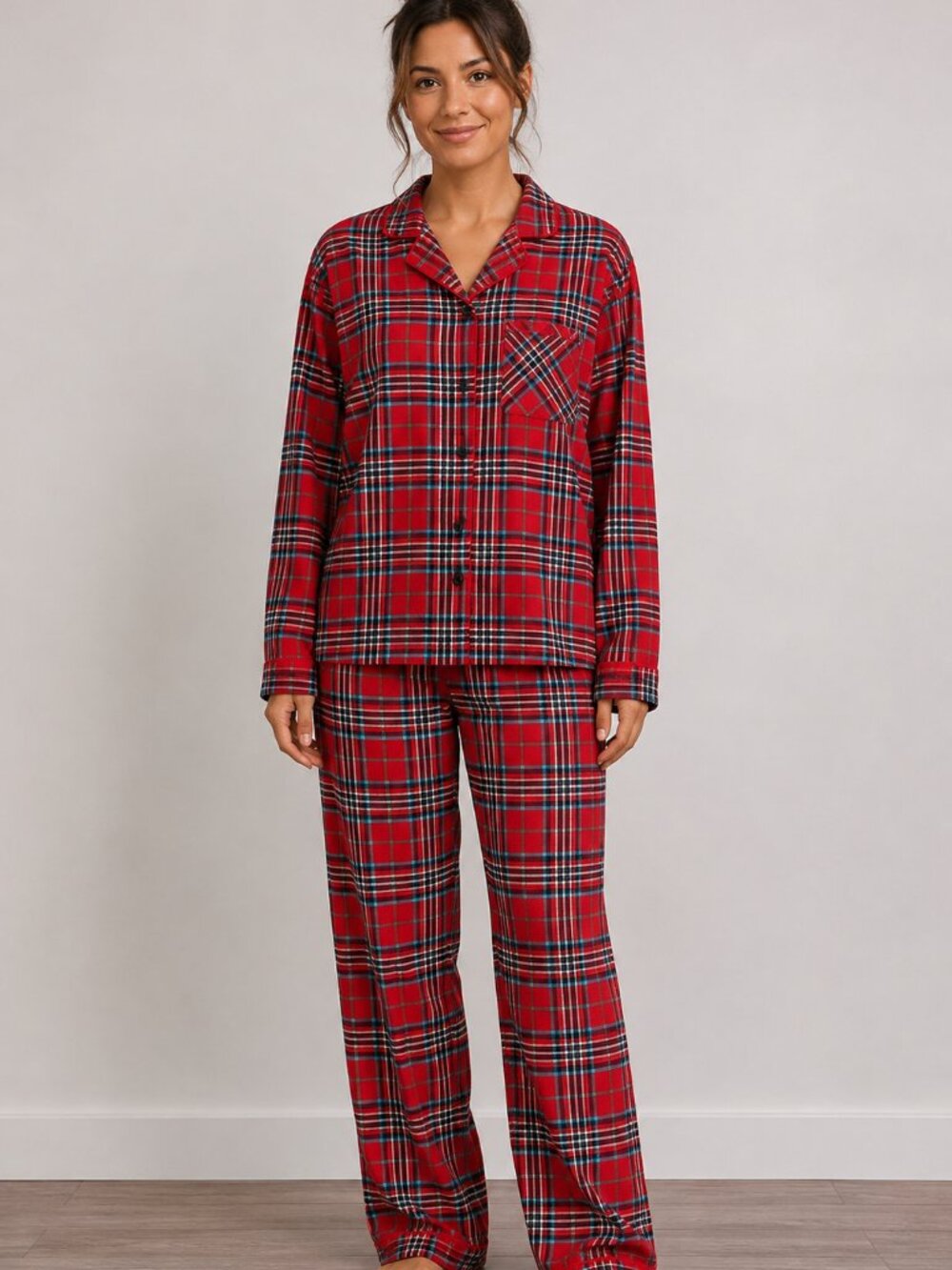 Wondershop at Target Women’s Red Tartan Plaid Cotton Pajama Set Size S